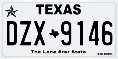 TX license plate DZX9146