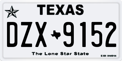 TX license plate DZX9152