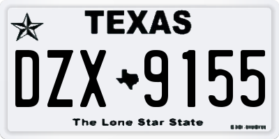 TX license plate DZX9155