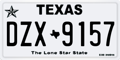 TX license plate DZX9157