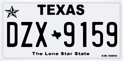 TX license plate DZX9159