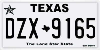 TX license plate DZX9165