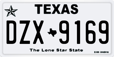 TX license plate DZX9169