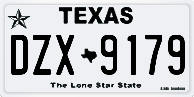 TX license plate DZX9179