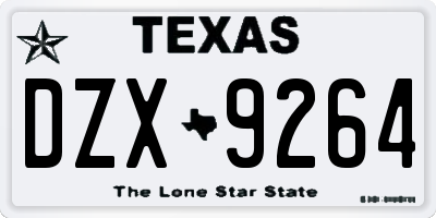 TX license plate DZX9264