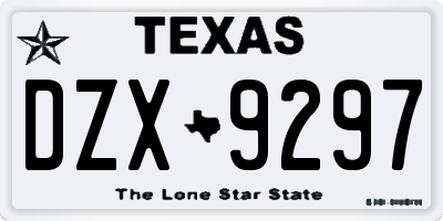 TX license plate DZX9297