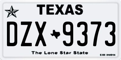 TX license plate DZX9373