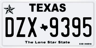 TX license plate DZX9395