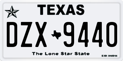TX license plate DZX9440