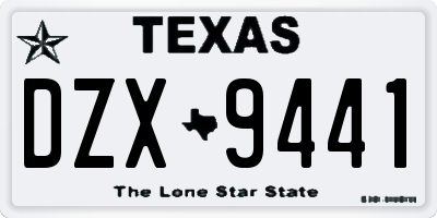 TX license plate DZX9441