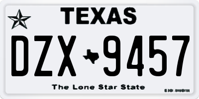 TX license plate DZX9457