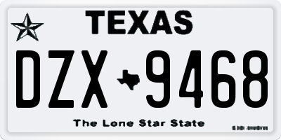 TX license plate DZX9468