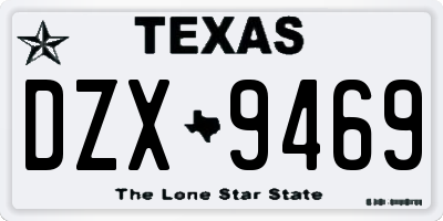 TX license plate DZX9469