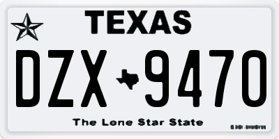 TX license plate DZX9470