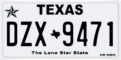 TX license plate DZX9471