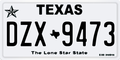 TX license plate DZX9473