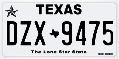 TX license plate DZX9475