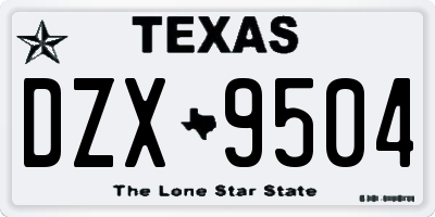 TX license plate DZX9504