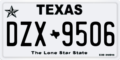 TX license plate DZX9506