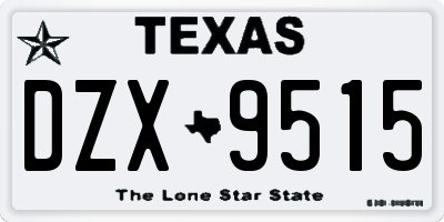 TX license plate DZX9515