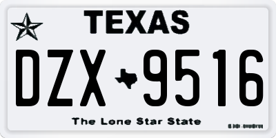 TX license plate DZX9516