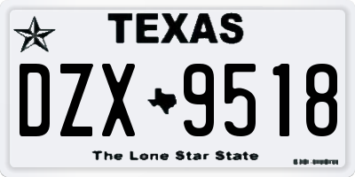 TX license plate DZX9518