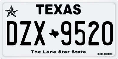 TX license plate DZX9520
