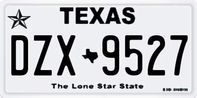 TX license plate DZX9527