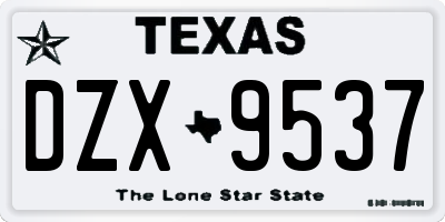 TX license plate DZX9537