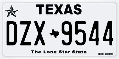 TX license plate DZX9544