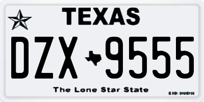 TX license plate DZX9555