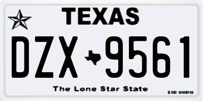 TX license plate DZX9561