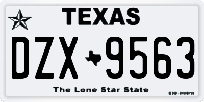 TX license plate DZX9563