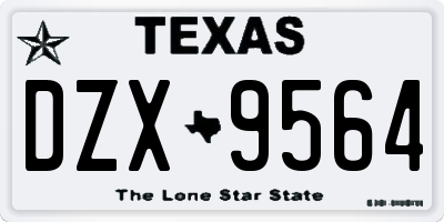 TX license plate DZX9564