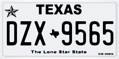 TX license plate DZX9565