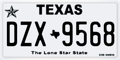 TX license plate DZX9568