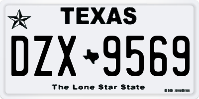 TX license plate DZX9569