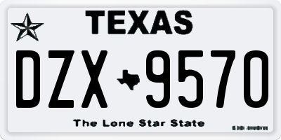 TX license plate DZX9570