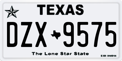 TX license plate DZX9575