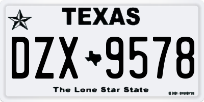 TX license plate DZX9578