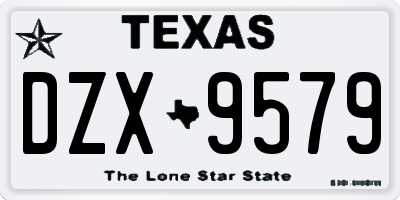 TX license plate DZX9579