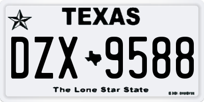 TX license plate DZX9588