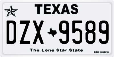 TX license plate DZX9589