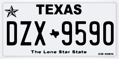 TX license plate DZX9590