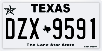 TX license plate DZX9591