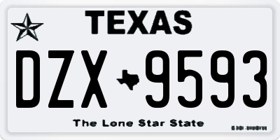 TX license plate DZX9593