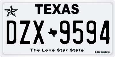 TX license plate DZX9594