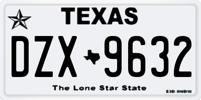 TX license plate DZX9632