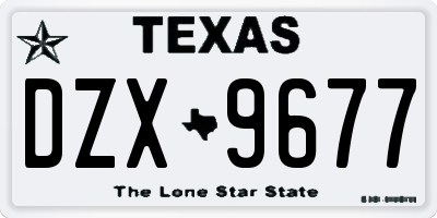 TX license plate DZX9677