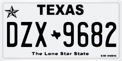 TX license plate DZX9682